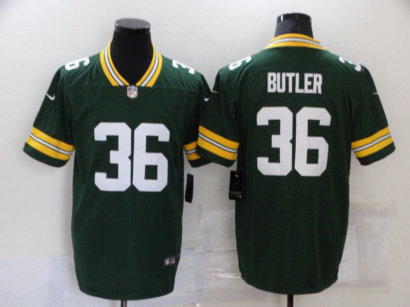 Men Green Bay Packers 36 Butler Green Nike Vapor Untouchable Limited 2021 NFL Jersey